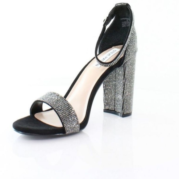 Steve Madden Carrson Crystal Rhinestone Block Heel Sandals 7 - Picture 11 of 14